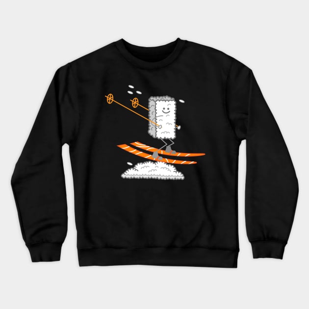 Sushi on skis - winter sports Crewneck Sweatshirt by spontania